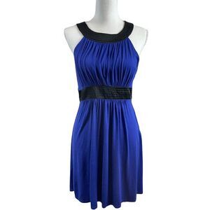 Forever 21 Women's S Sleeveless Knit Dress - Cobalt Blue with Black Trim